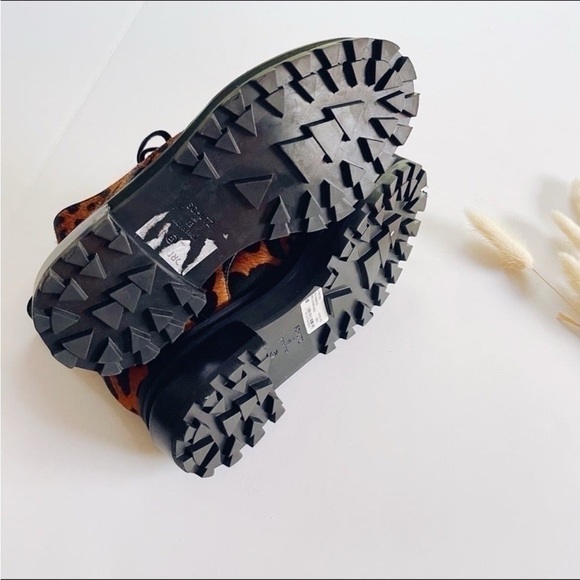 Schutz Women’s Maylova Leopard-Print Calf Hair Combat Booties - Picture 6 of 7